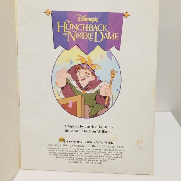 Vtg Golden Books Disneys Hunchback of Notre Dame Special Edition 1st Ed 1996 PB - Picture 2 of 6